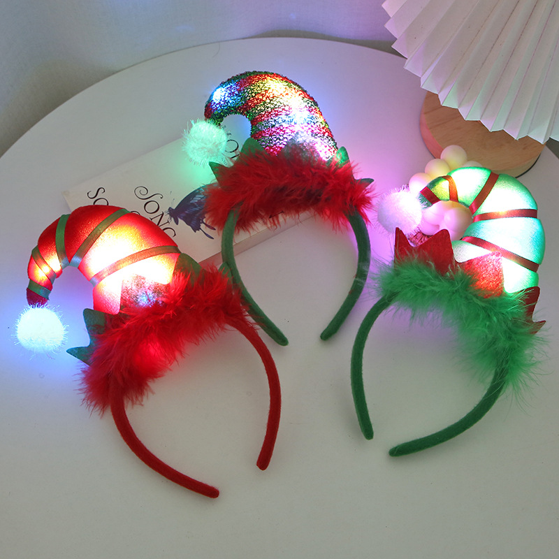 Elf Costume Christmas - Leuchtender Elfenhut für Frauen und Mädchen,