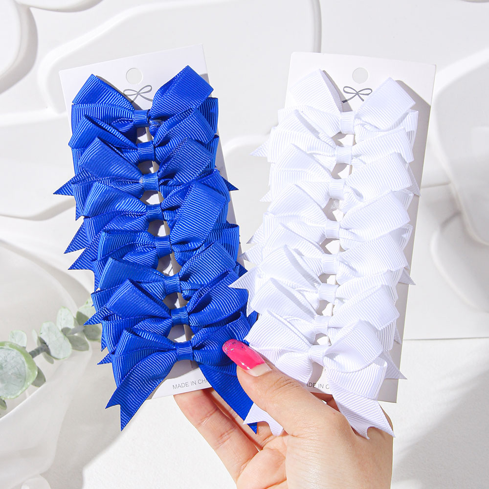 Ribbon Bow Gift - 2/4/6PCS Blau Weiß Band Bogen Mädchen