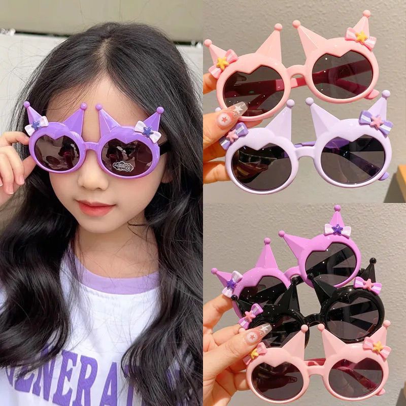 Ribbon Bow Gift - Süße Cartoon-Sonnenbrille im Kawaii-Totenkopf-Design mit Schleife,