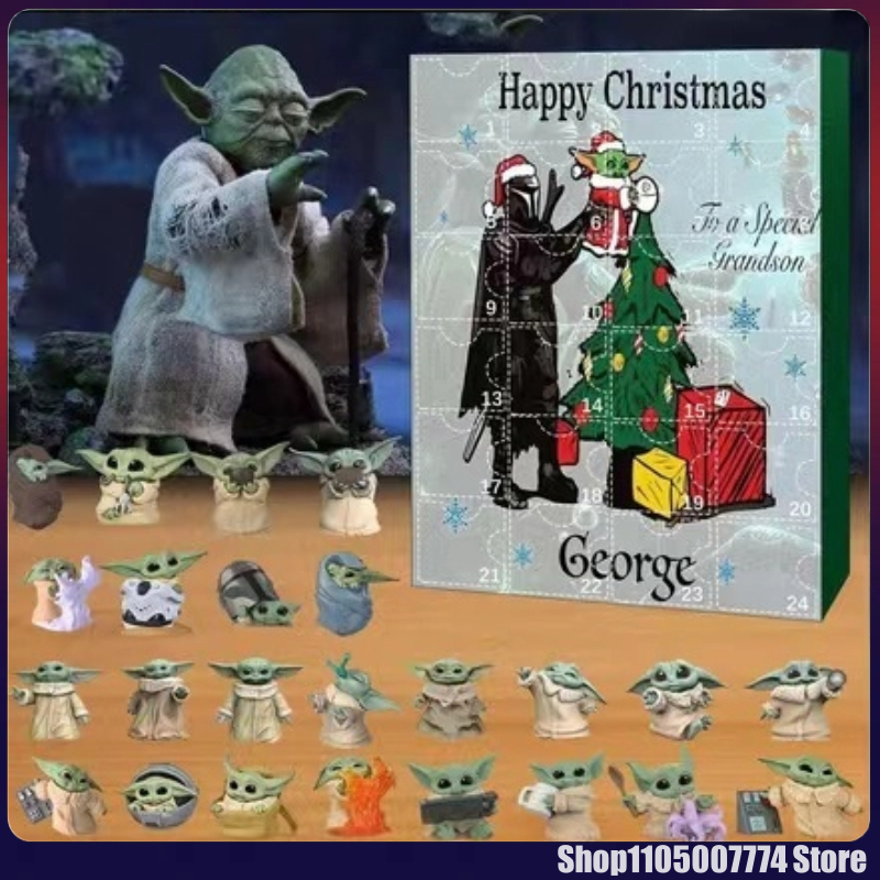 Advent Calendar Gift - 24-Tage-Weihnachts-Adventskalender, Star Wars-Figur, Yoda-Roboterpuppen, Countdown-Calenda, Zuhause,