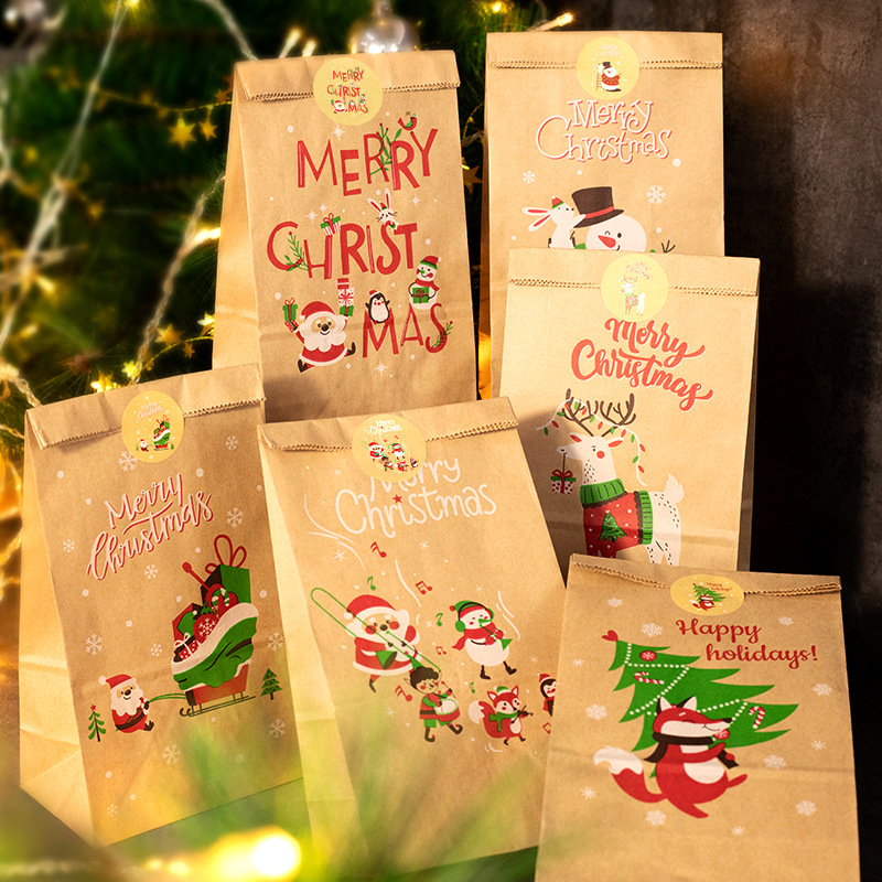 Advent Calendar Gift - Weihnachts geschenk Taschen Kraft Papiertüte Süßigkeiten