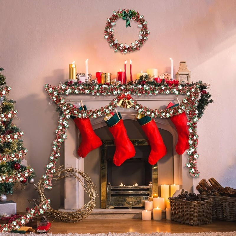 2M Rot-Grüne Weihnachts-Lamett – Tinsel Garland Decoration Bewertung und Preis