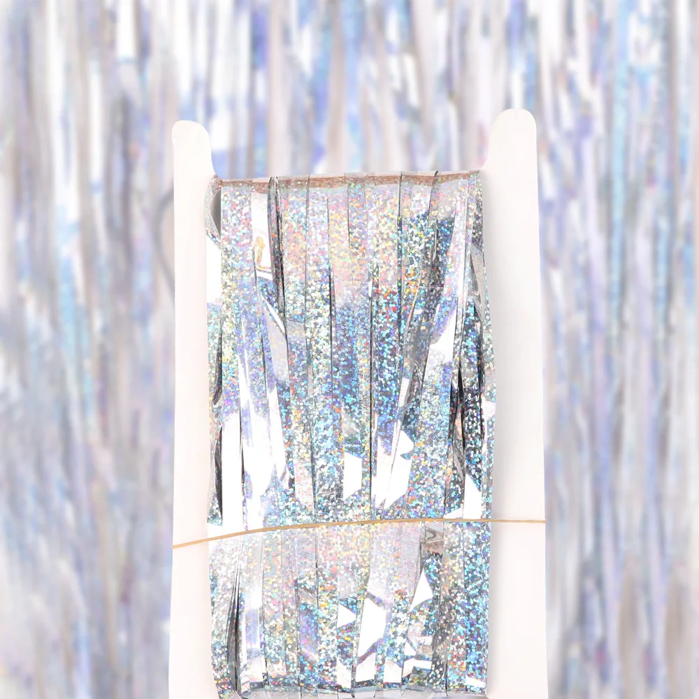 Blauer 2M*1M Laser-Lametta-Fol – Tinsel Garland Decoration Bewertung und Preis